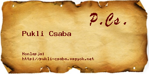 Pukli Csaba névjegykártya